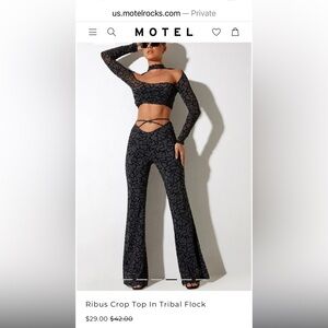 Motel Rocks Black Patterned Flare Set